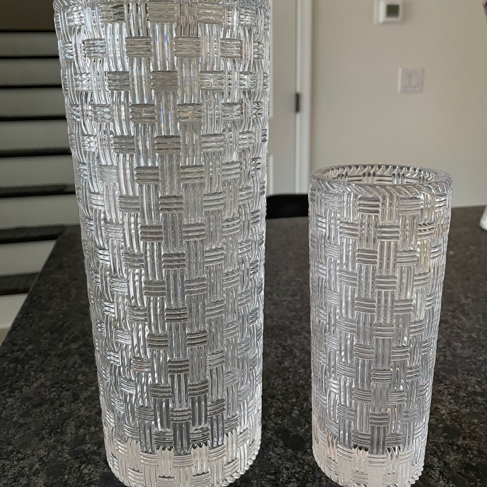 Tiffany and Co clear weave vase LARGE SIZE
